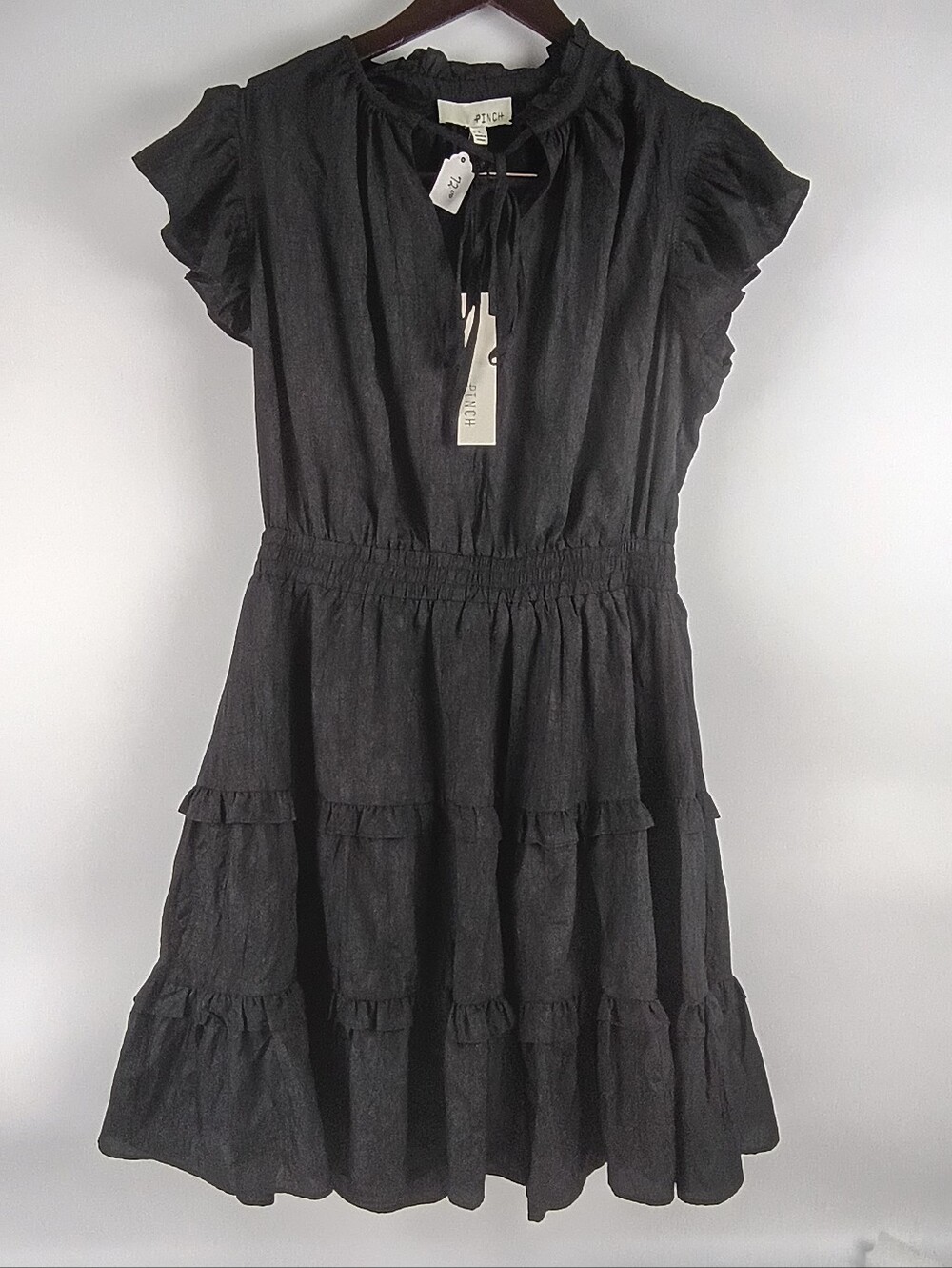 Pinch Black Ruffle Tiered Midi Dress